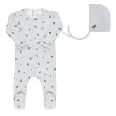 ELYS & CO. 2PC BLUEBERRY FOOTIE AND BONNET SET